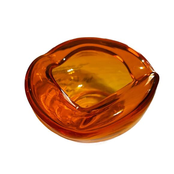 VTG Bright Orange Viking Orb Persimmon Cigar/Cigarette Ashtray - Picture 1 of 3
